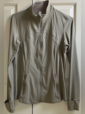 🍒LULULEMON sz 14 DEFINE Jacket SHEER OAK Tan Light Olive Khaki Full-Length *NULU